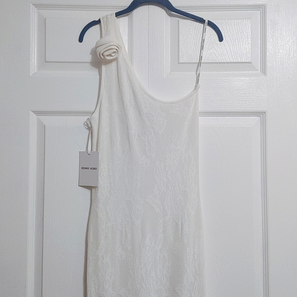 Ronny Kobo Owena One-Shoulder Side-Slit Gown - Picture 4 of 15